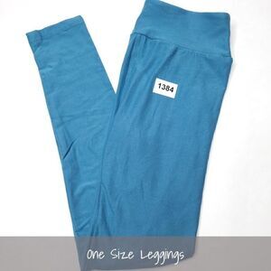 LuLaRoe OS Solid Leggings Blue NEW